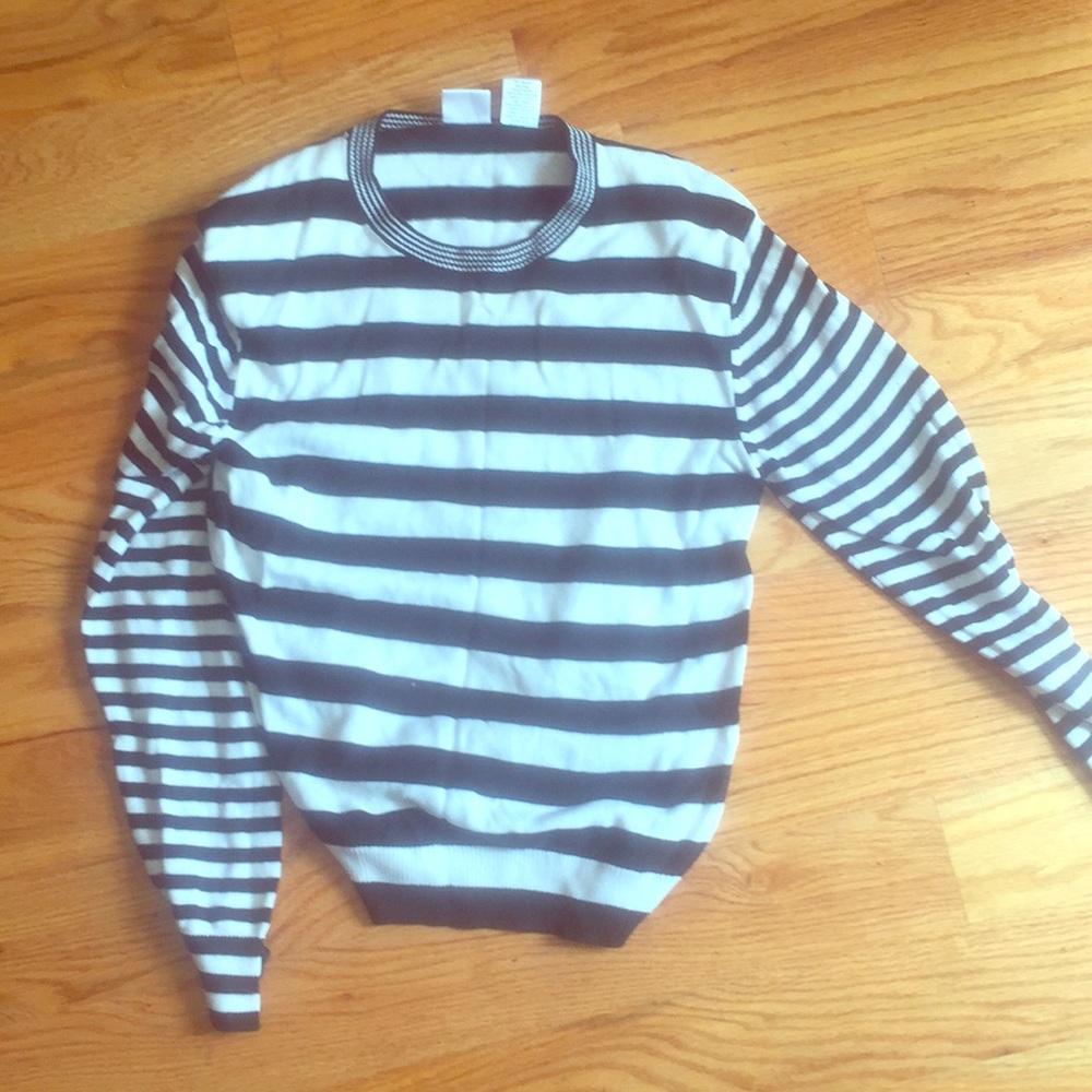 Issac Mizrahi Stripe Black & white Sweater Target